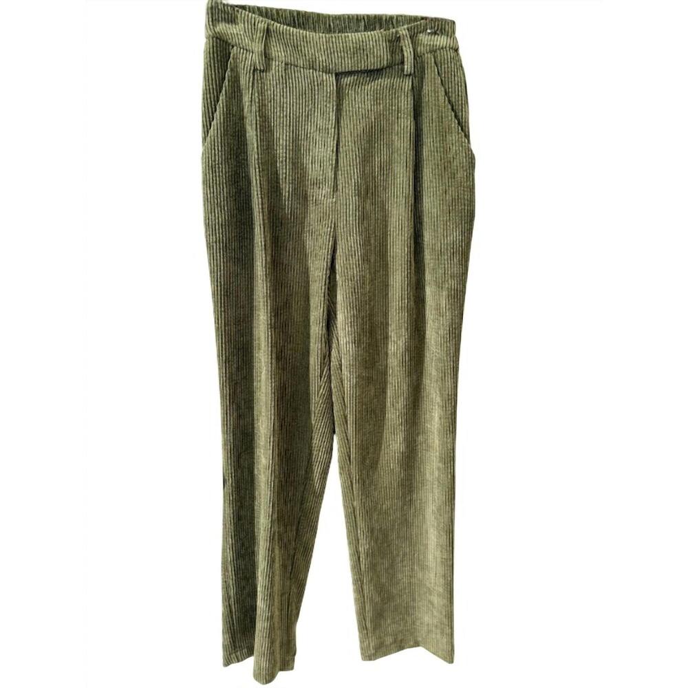 NEW B-YU women's corduroy trouser in green